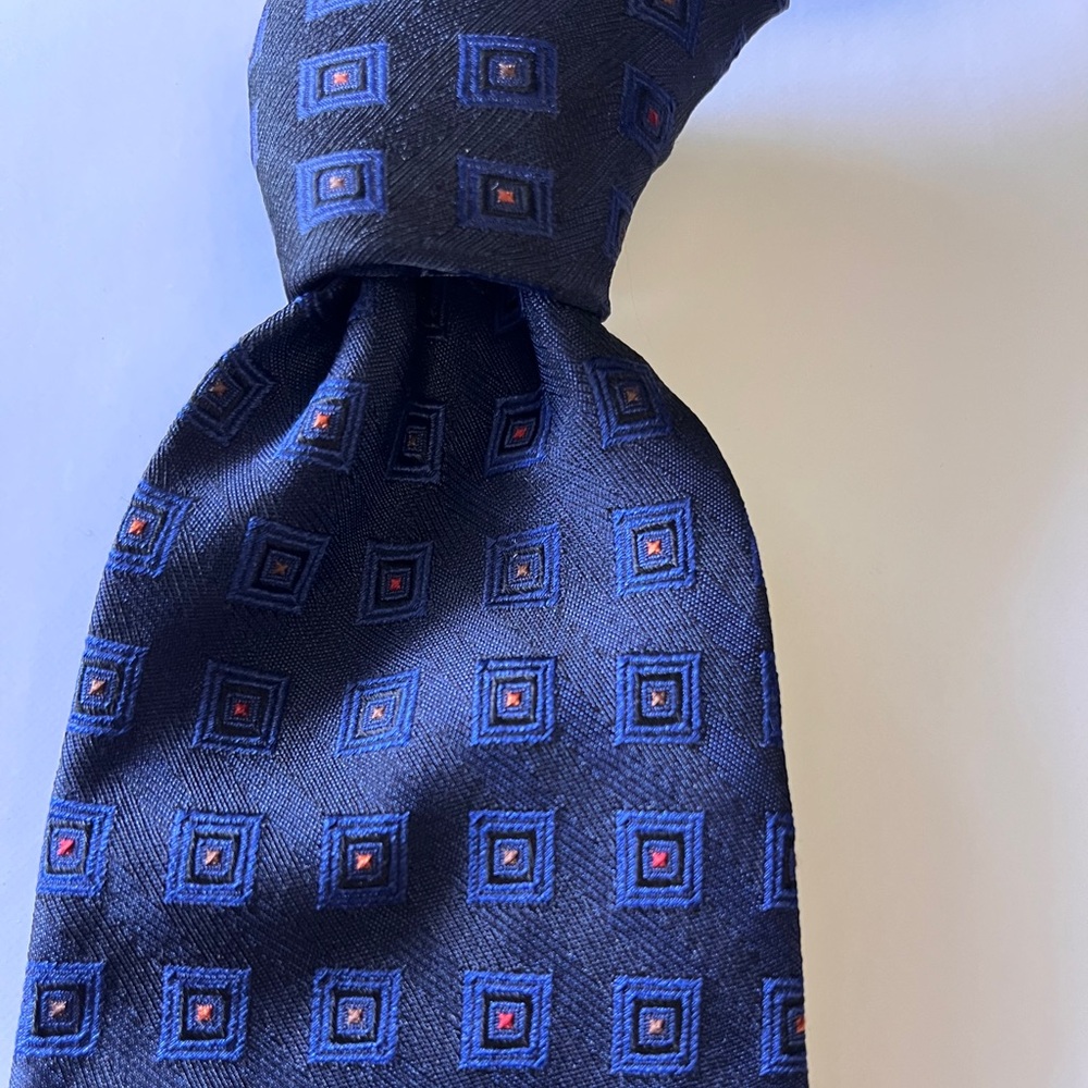 Hugo Boss Blue Square Pattern Tie